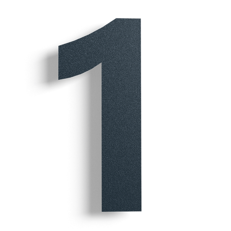 Schwarze Edelstahl-Hausnummer 1 - 30 cm
