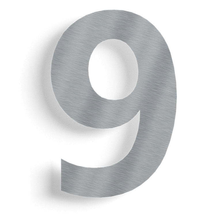 Edelstahl-Hausnummer 9 - 15 cm