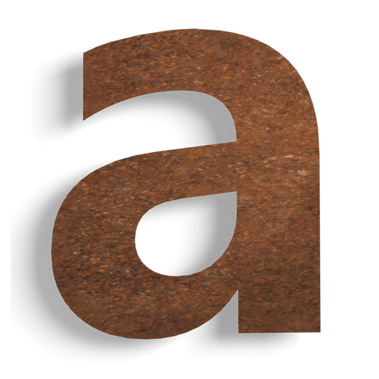 Cortenstahl Hausnummer a - 30 cm