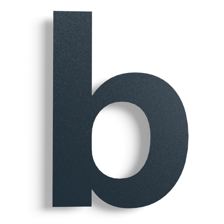 Schwarze Edelstahl-Hausnummer b - 15 cm