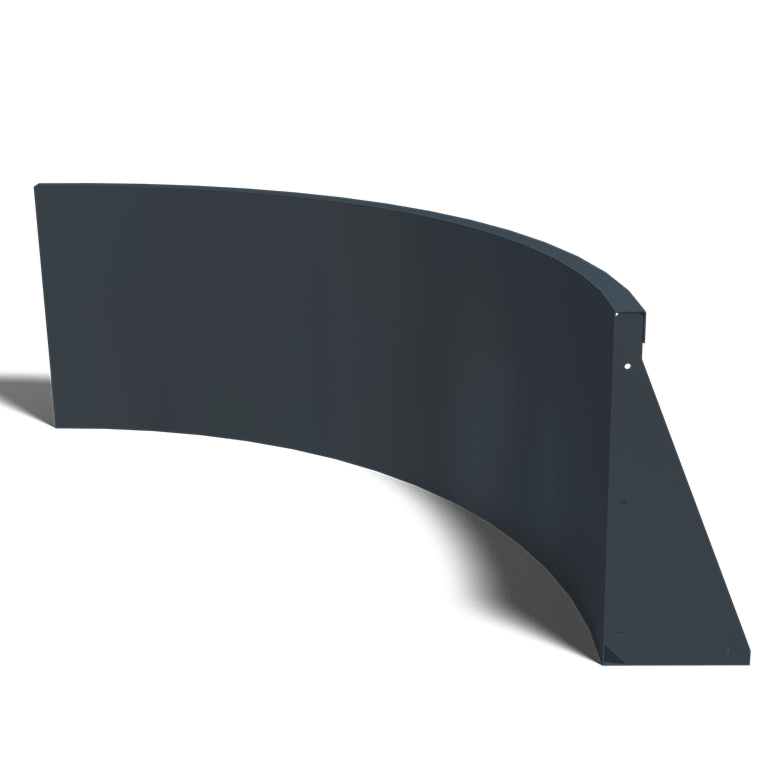 Innenbogen der Stützwand aus pulverbeschichtetem Stahl 1000x1000mm (Höhe 500mm)
