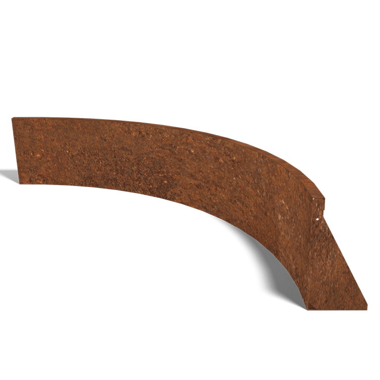 Innenbogen der Stützwand aus Cortenstahl 1500x1500mm (Höhe 400mm)