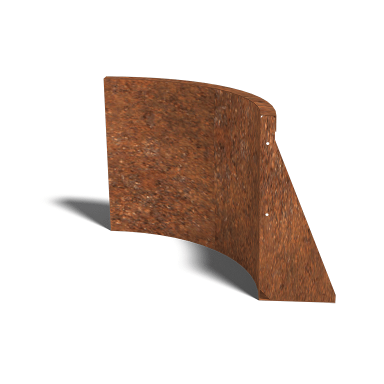 Innenbogen der Stützwand aus Cortenstahl 500x500mm (Höhe 500mm)