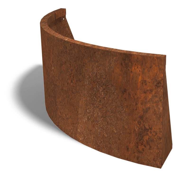 Stützwand aus Cortenstahl Außenbogen 1000x1000mm (Höhe 500mm)