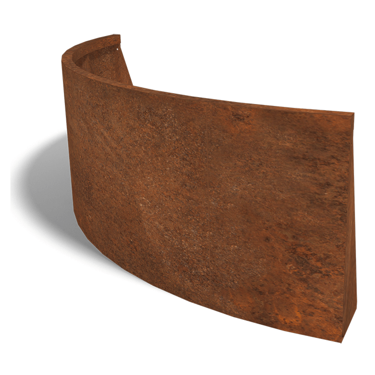 Stützwand aus Cortenstahl Außenbogen 1500x1500mm (Höhe 600mm)