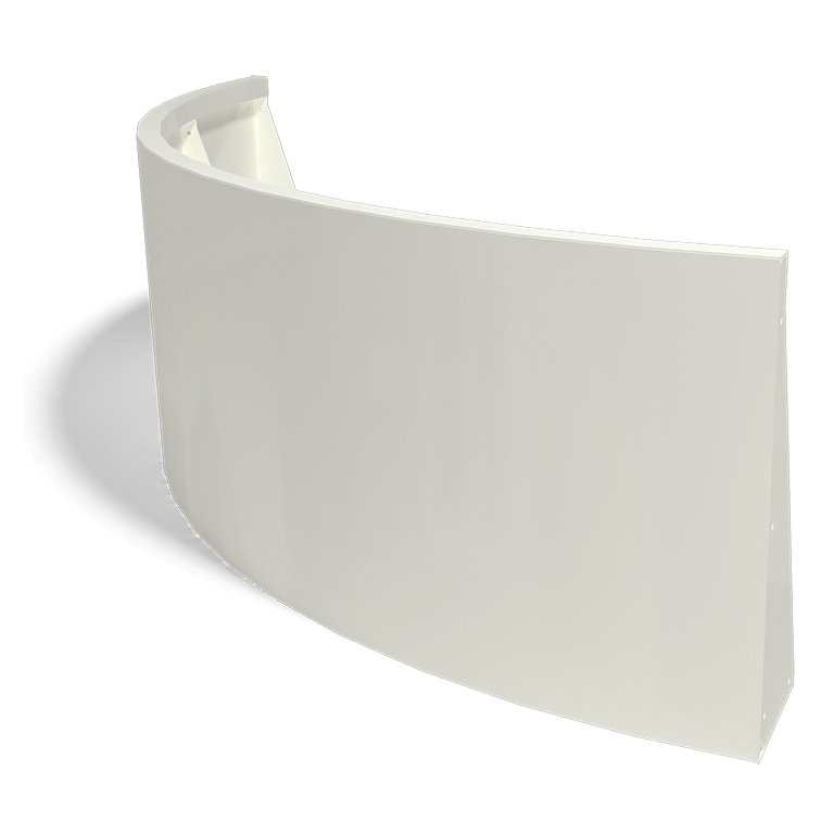 Stützwand aus pulverbeschichtetem Stahl Außenbogen 1500x1500mm (Höhe 600mm)