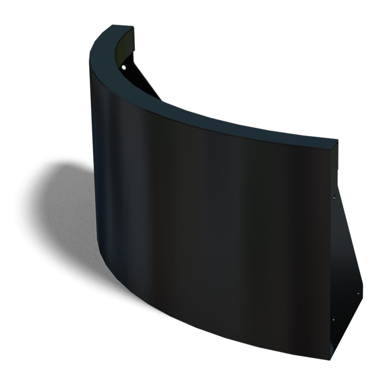 Stützwand aus pulverbeschichtetem Stahl Außenbogen 500x500mm (Höhe 300mm)