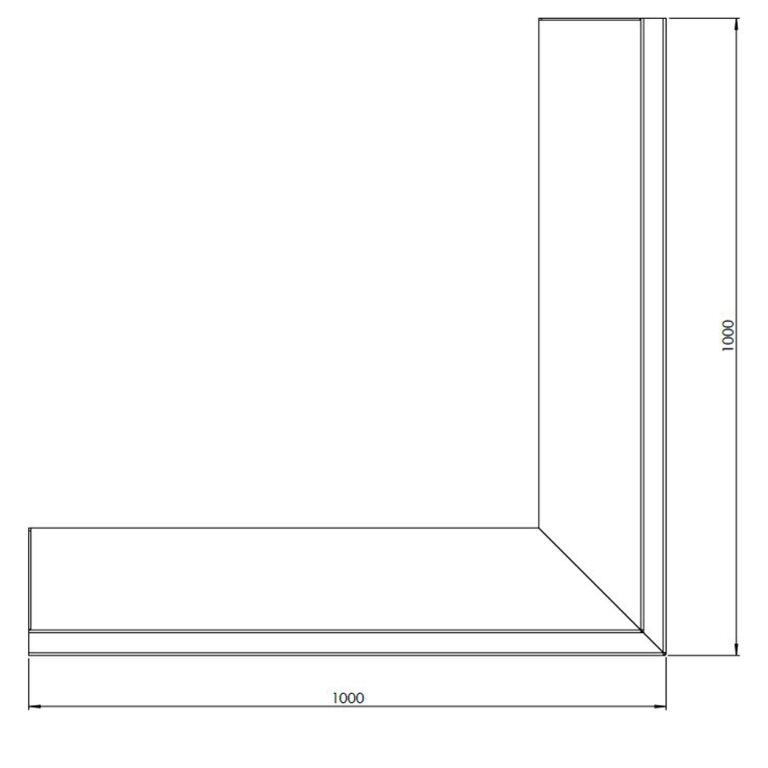 Außenecke der Stützwand aus Cortenstahl 100 x 100 cm (Höhe 40 cm)