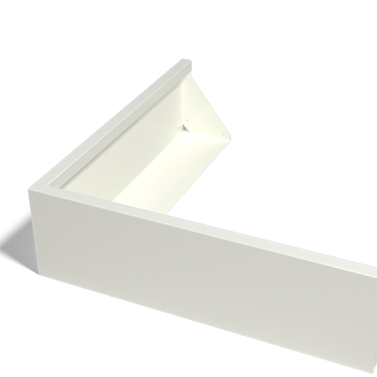 Außenecke der Stützwand aus pulverbeschichtetem Stahl 1000x1000mm (Höhe 300mm)