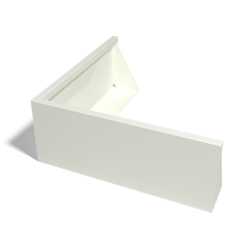 Außenecke der Stützwand aus pulverbeschichtetem Stahl 1000x1000mm (Höhe 400mm)