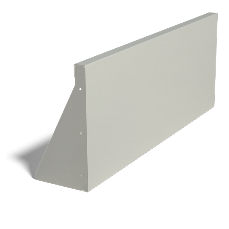 Stützwand aus pulverbeschichtetem Stahl gerade 1000mm (Höhe 400mm)