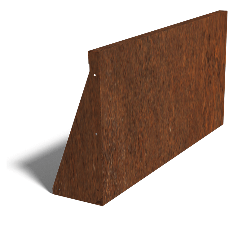 Stützwand aus Cortenstahl gerade 1000mm (Höhe 500mm)