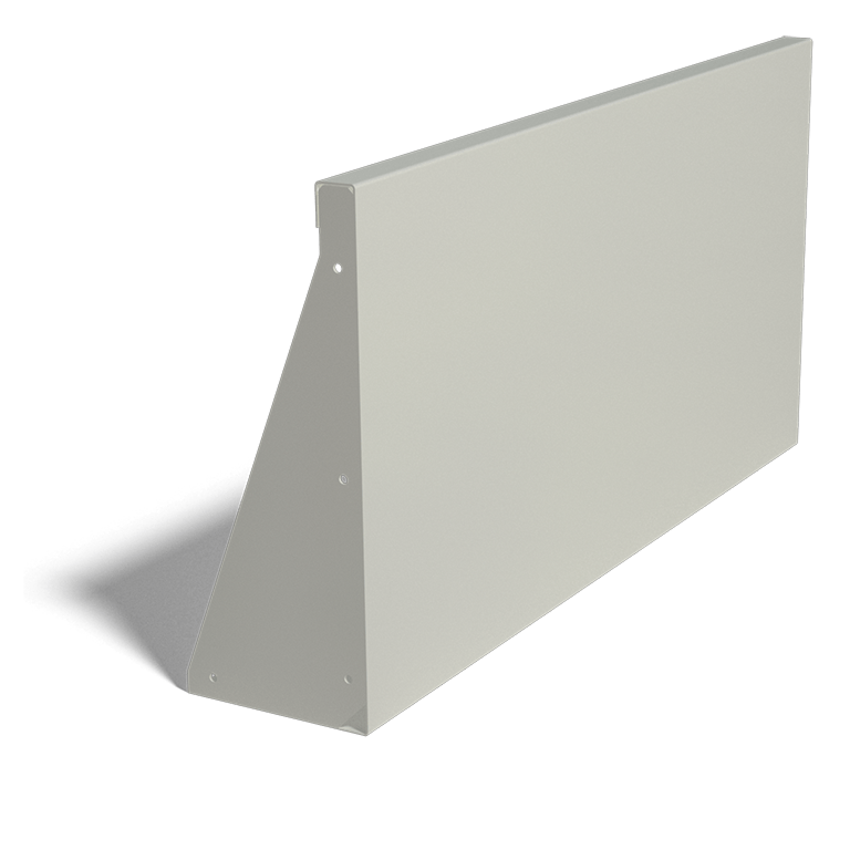 Stützwand aus pulverbeschichtetem Stahl gerade 1000mm (Höhe 500mm)