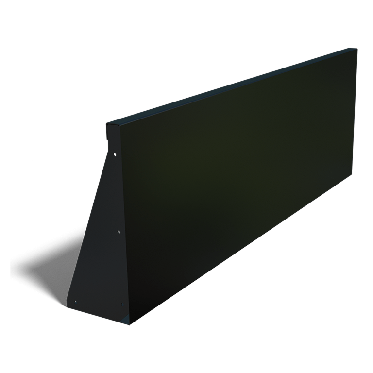 Stützwand aus pulverbeschichtetem Stahl gerade 1500mm (Höhe 500mm)