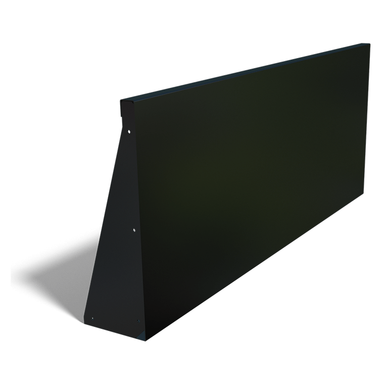 Stützwand aus pulverbeschichtetem Stahl gerade 1500mm (Höhe 600mm)