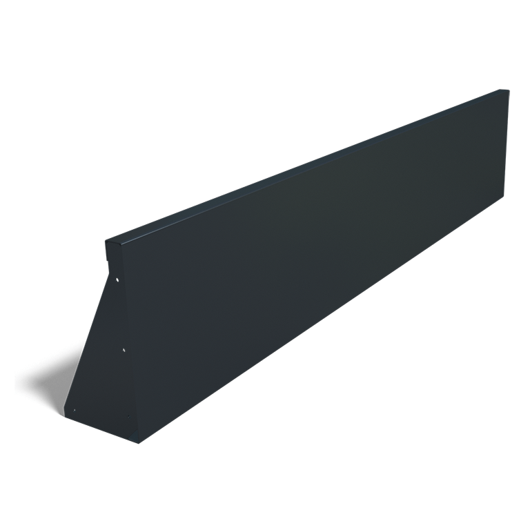 Stützwand aus pulverbeschichtetem Stahl gerade 2000mm (Höhe 400mm)