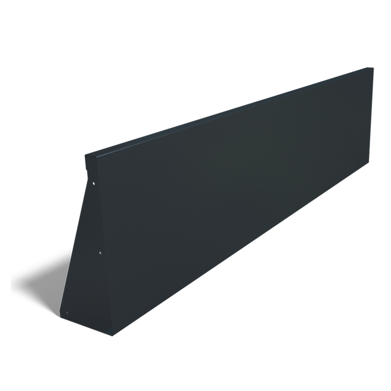 Stützwand aus pulverbeschichtetem Stahl gerade 2000mm (Höhe 500mm)