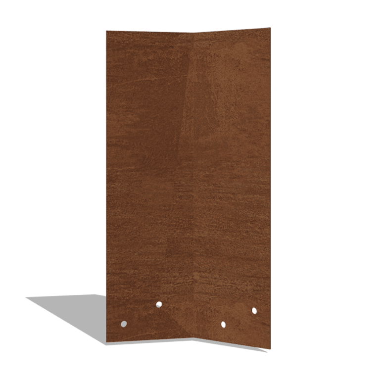 Verbindungsplatte 45° aus Cortenstahl Hoch 34 - 37,5 cm