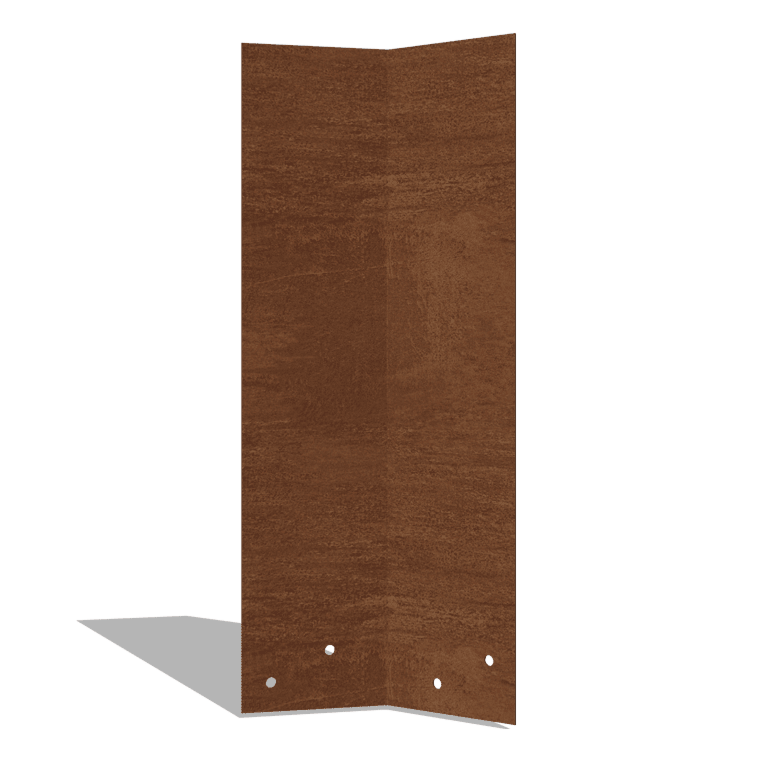 Verbindungsplatte 45° aus Cortenstahl Hoch XL 45 cm
