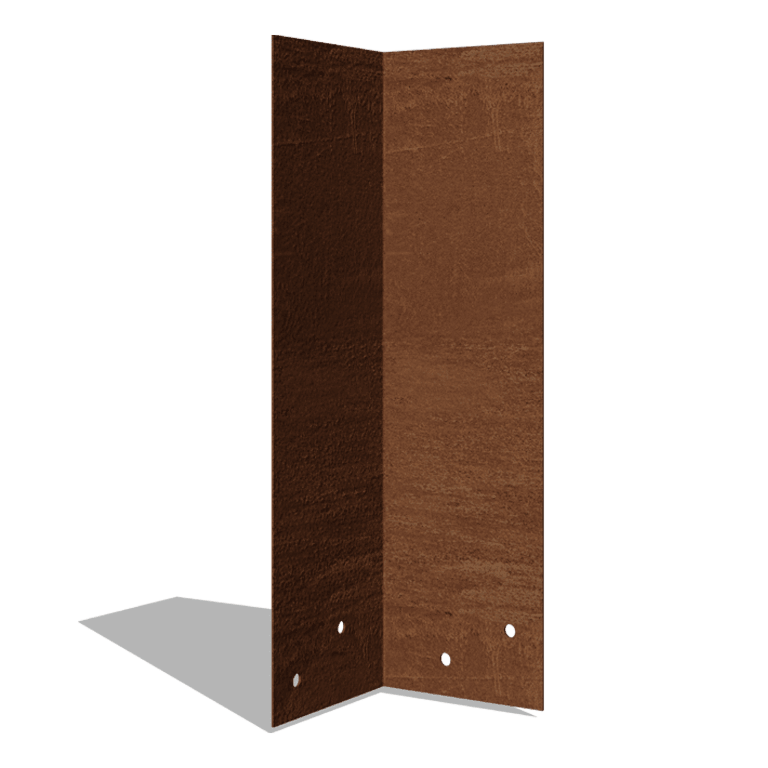 Verbindungsplatte 90° aus Cortenstahl Hoch 34 - 37,5 cm