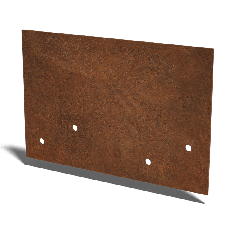 Gerade Verbindungsplatte aus Cortenstahl Mittel 22 - 25 cm