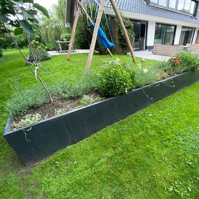Pulverbeschichtete Stahl-Stützmauer gerade 200 cm (Höhe 50 cm)
