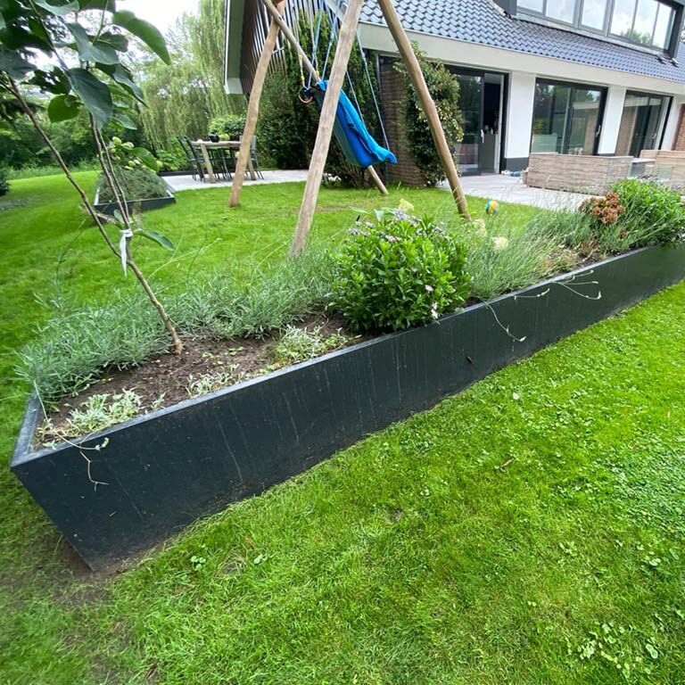 Stützwand aus pulverbeschichtetem Stahl gerade 200 cm (Höhe 50 cm)