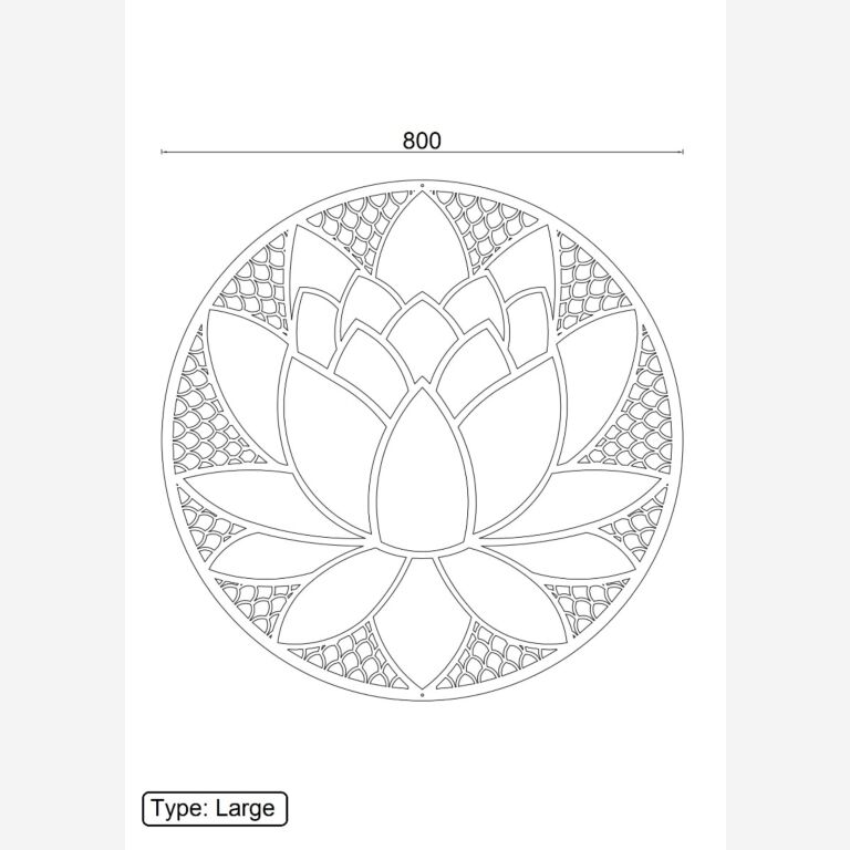 Wanddekoration aus Cortenstahl Lotus Flower