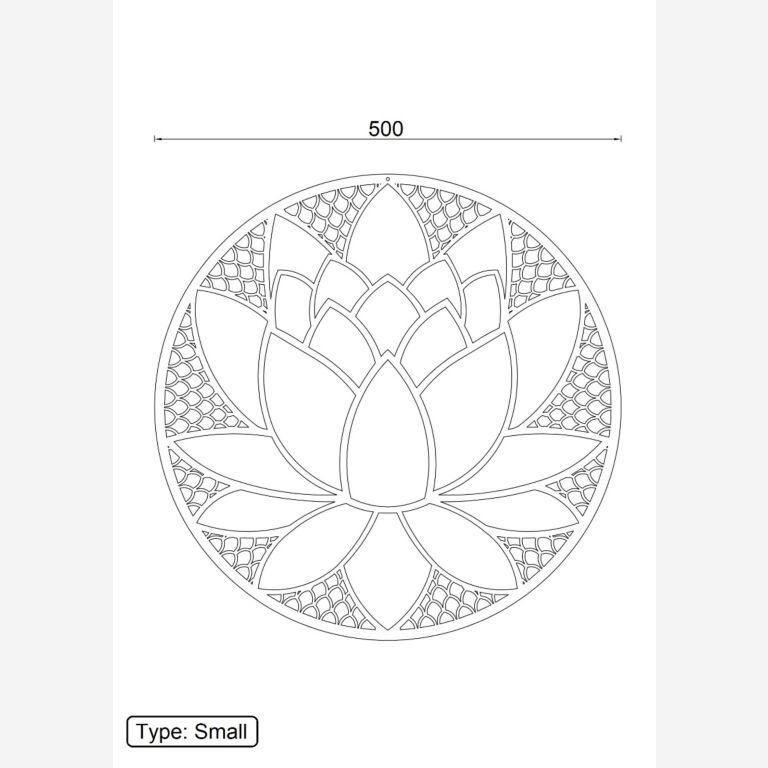Wanddekoration aus Metall Lotusblume