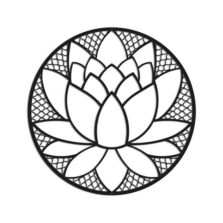Wanddekoration aus Metall Lotus Flower