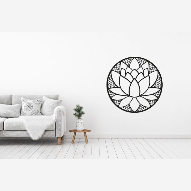 Wanddekoration aus Metall Lotusblume