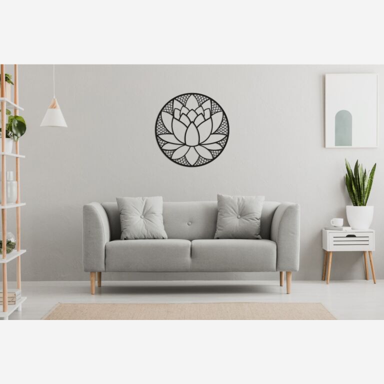 Wanddekoration aus Metall Lotusblume