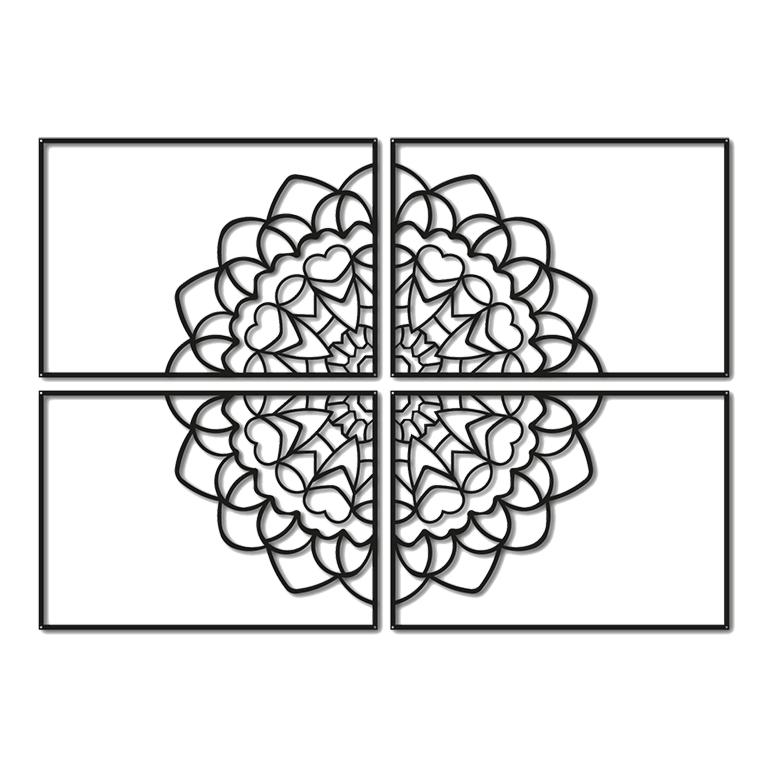 Wanddekoration aus Metall Mandala 4-parts
