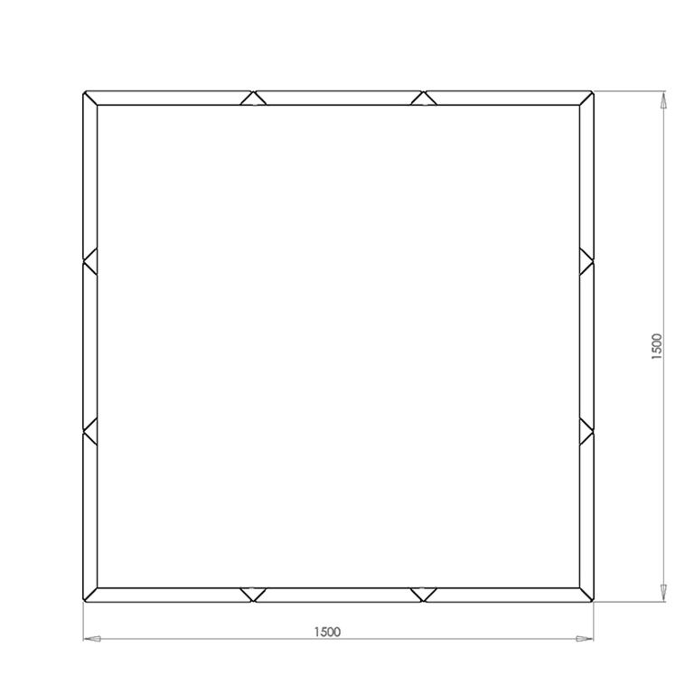 Pflanzgefäß aus pulverbeschichtetem Stahl Miami xxl 150 x 150 cm