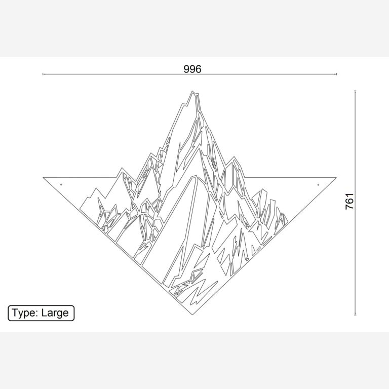 Wanddekoration aus Metall Berg