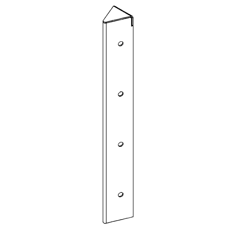 Cortenstahl Eckstück 45° 40 cm