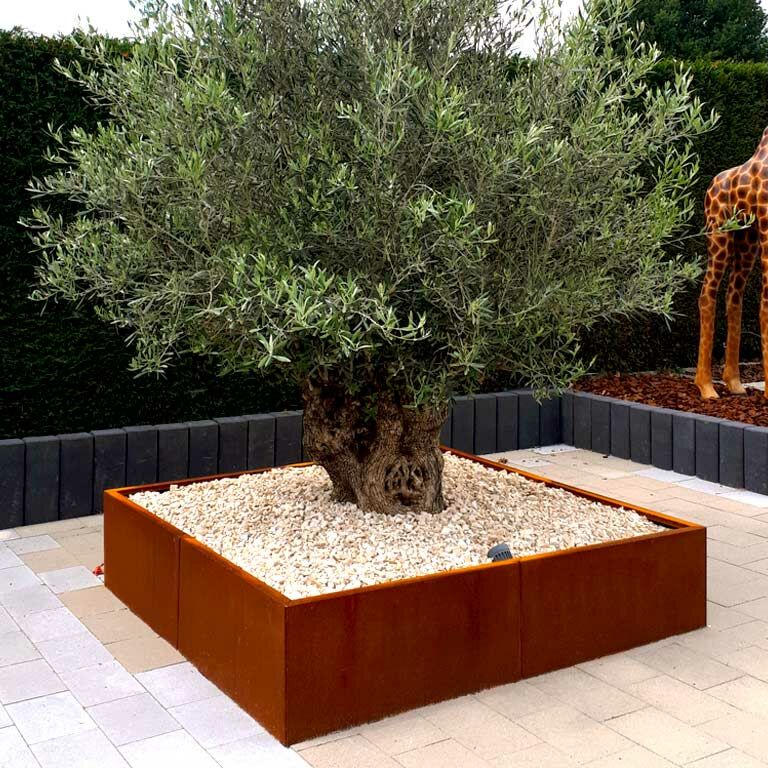 Hochbeet aus Cortenstahl Miami xxl 160 x 160 cm