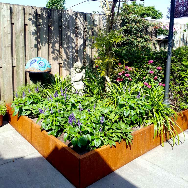 Hochbeet aus Cortenstahl Miami xxl 180 x 180 cm