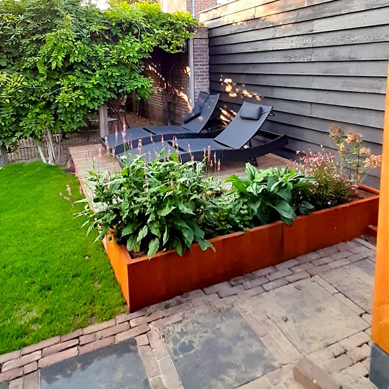Hochbeet aus Cortenstahl Texas xxl 240 x 80 cm