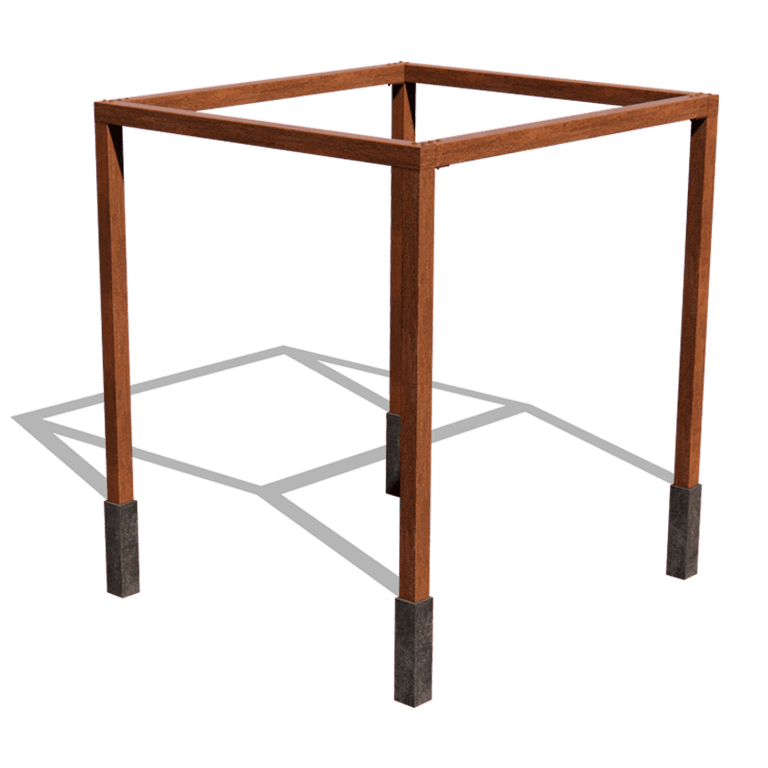 Viereckige Pergola aus Cortenstahl 274 x 250 cm