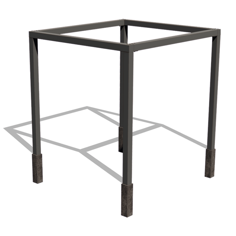 Viereckige Pergola aus pulverbeschichtetem Stahl 274 x 250 cm