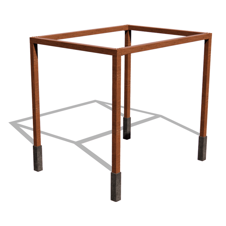 Viereckige Pergola aus Cortenstahl 324 x 250 cm