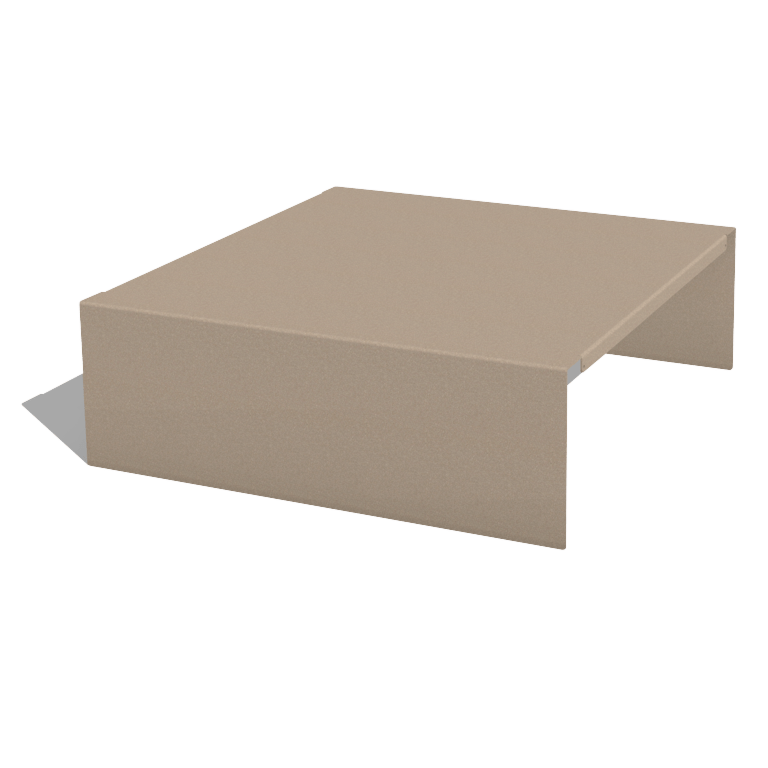 Pflanzkasten-Platte aus pulverbeschichtetem Stahl 60 x 61 x 20 cm