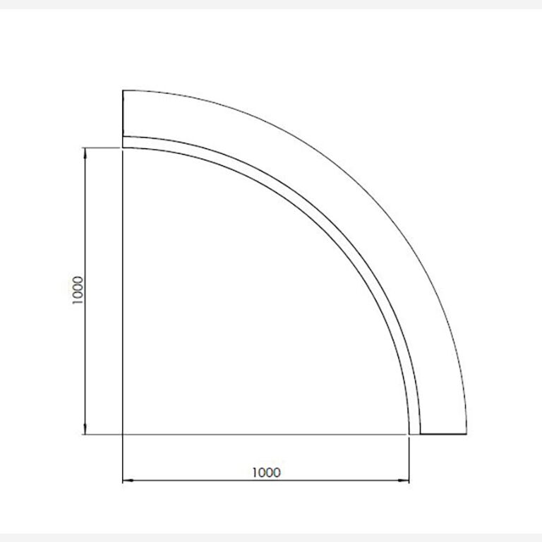 Innenbogen der Stützwand aus pulverbeschichtetem Stahl 100 x 100 cm (Höhe 60 cm)