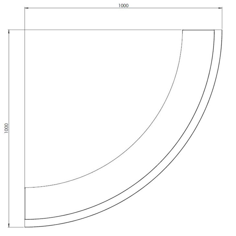 Stützwand aus Cortenstahl Außenbogen 100 x 100 cm (Höhe 40 cm)