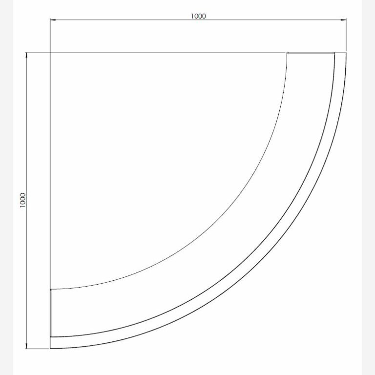 Stützwand aus Cortenstahl Außenbogen 1000x1000mm (Höhe 500mm)