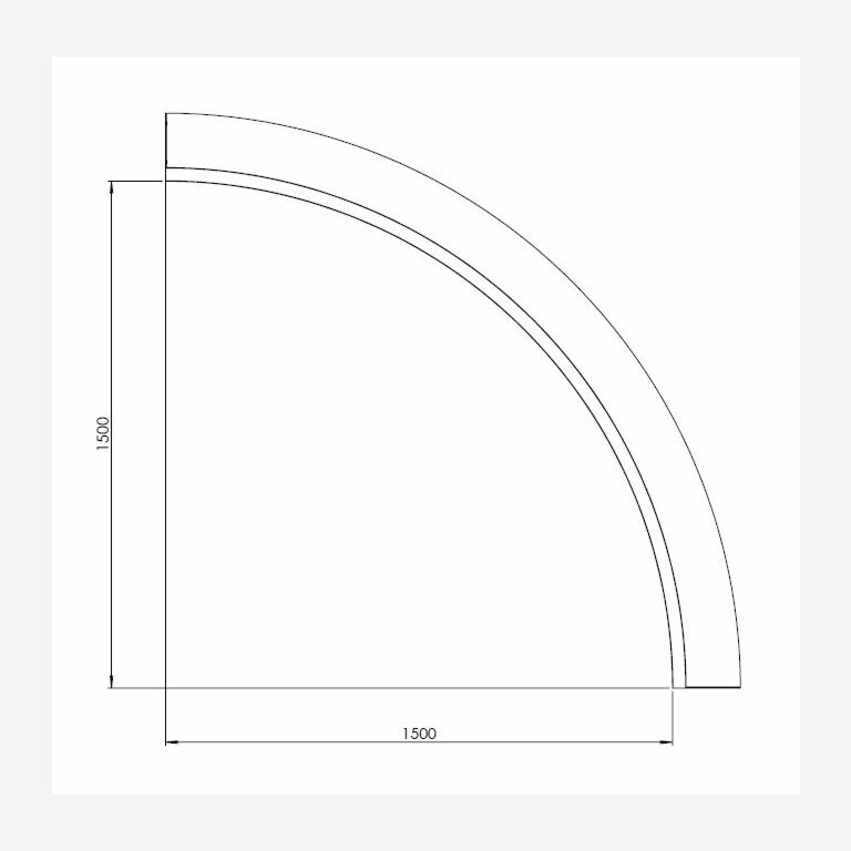 Innenbogen der Stützwand aus Cortenstahl 1500x1500mm (Höhe 400mm)