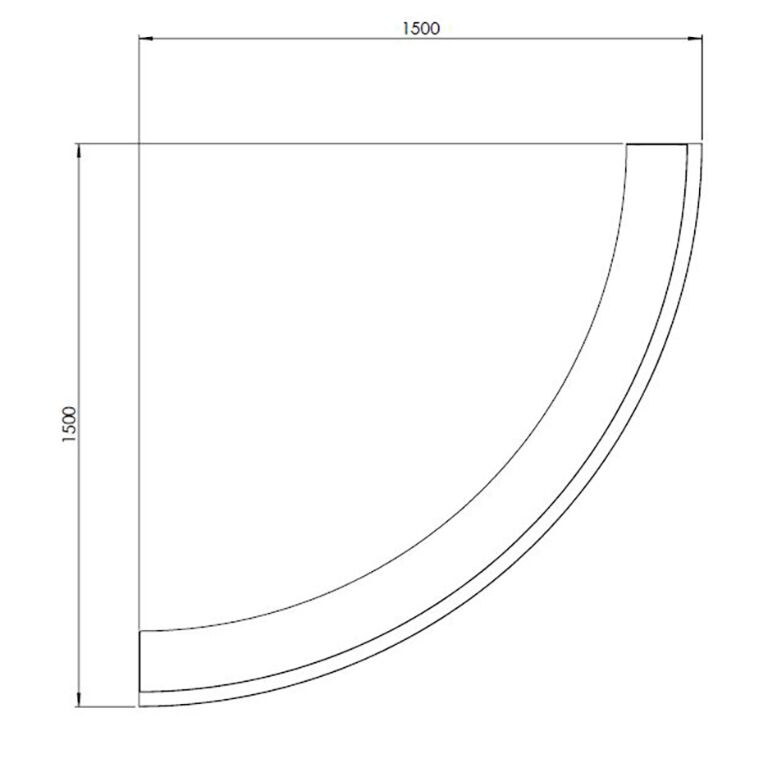 Stützwand aus pulverbeschichtetem Stahl Außenbogen 150 x 150 cm (Höhe 30 cm)