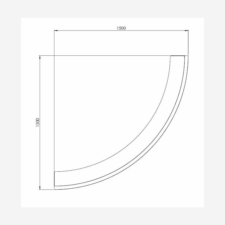 Stützwand aus pulverbeschichtetem Stahl Außenbogen 1500x1500mm (Höhe 600mm)