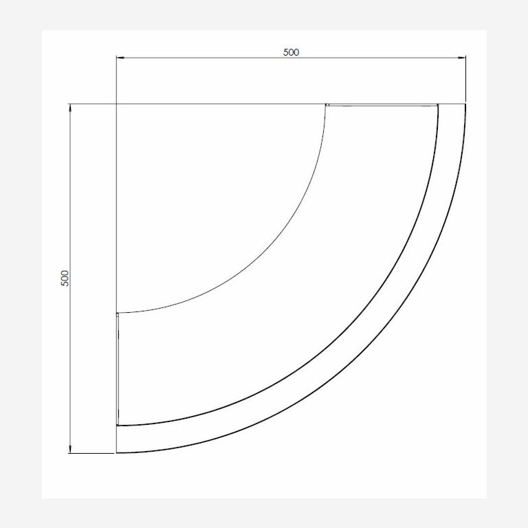 Stützwand aus pulverbeschichtetem Stahl Außenbogen 500x500mm (Höhe 300mm)